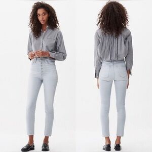 Citizens Of Humanity Olivia High‎ Rise Slim Ankle 25 Zinc Gray Exposed Bu…